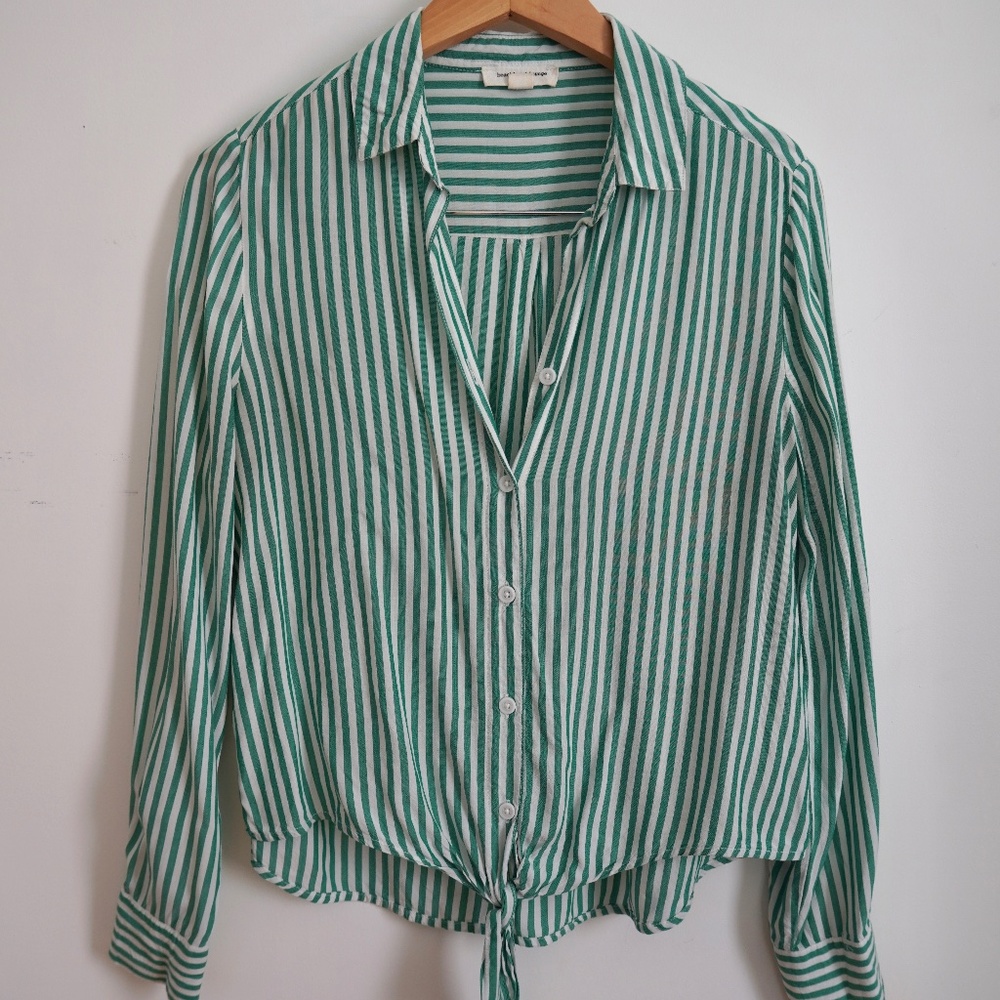 Collared striped button down shirt